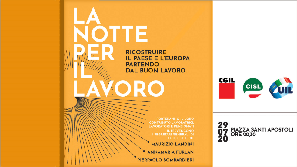 Cgil, Cisl, Uil in piazza il 29 luglio per la crescita economica