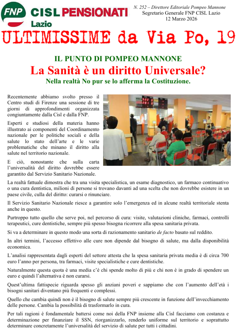 La Sanità è un diritto Universale?