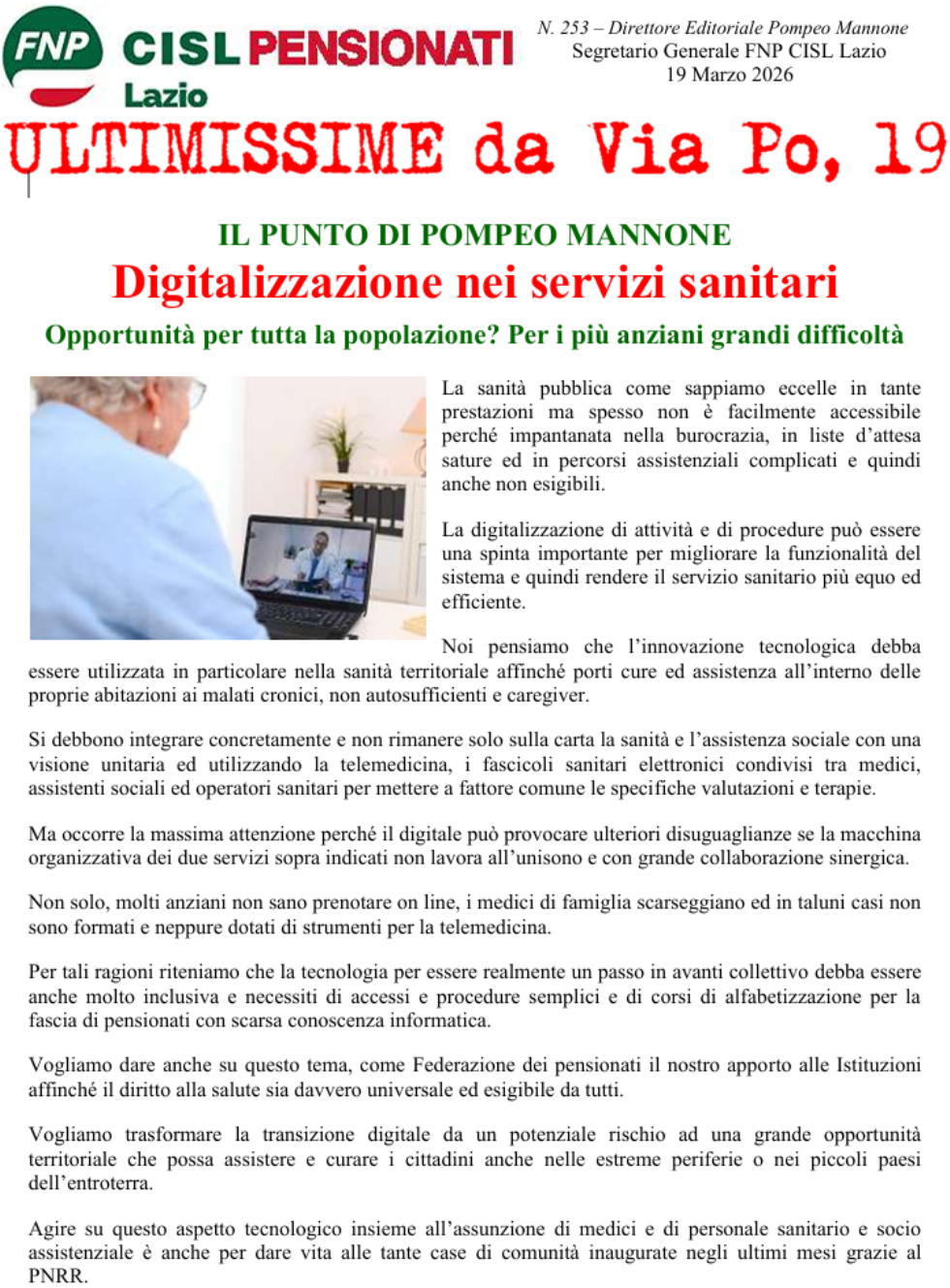 Digitalizzazione nei servizi sanitari