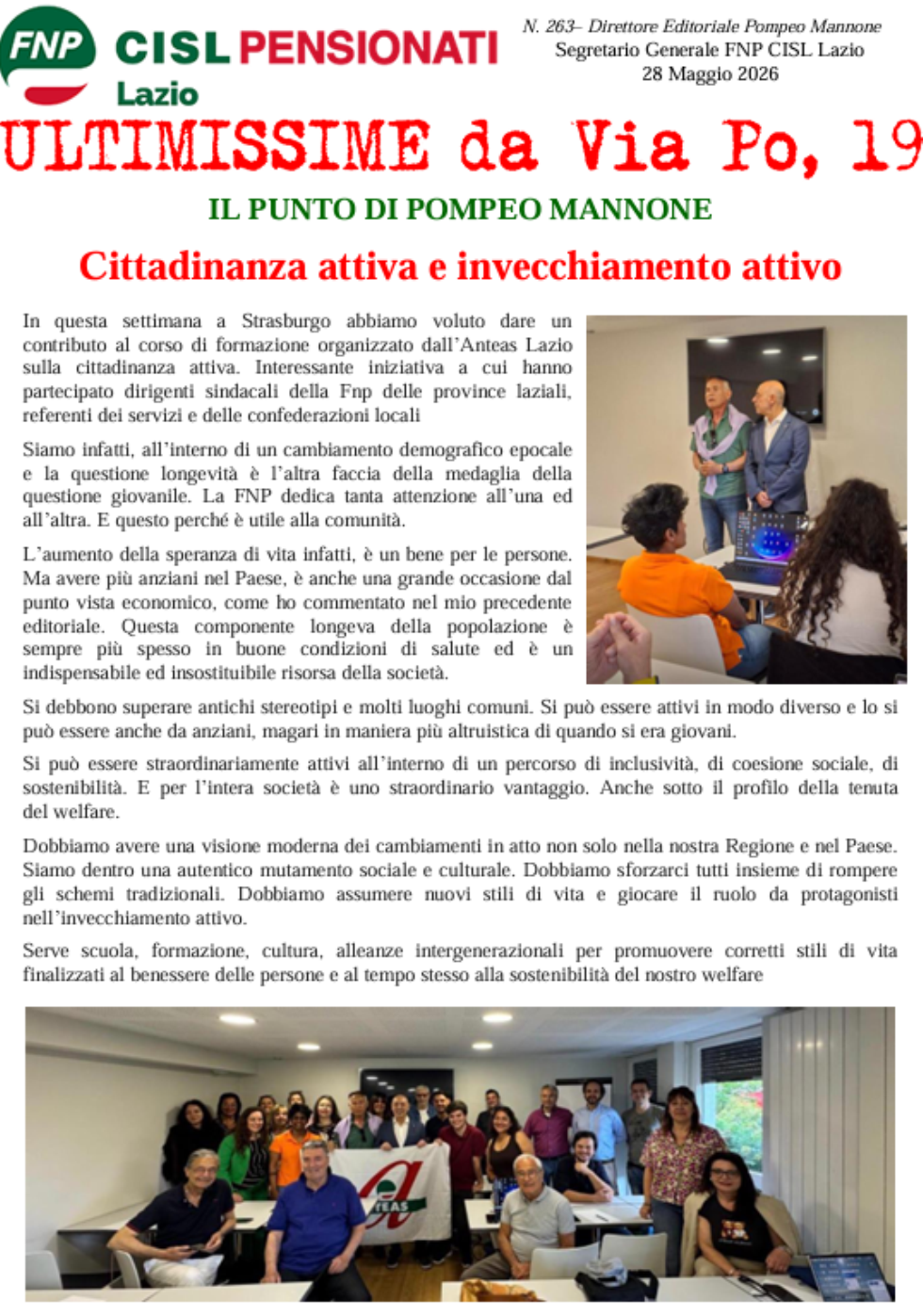 Cittadinanza attiva e invecchiamento attivo