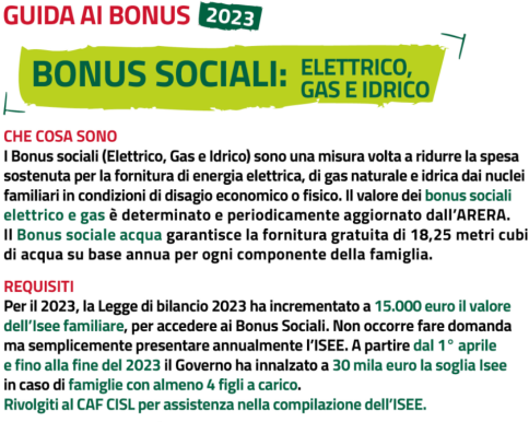 Bonus sociali, gli aiuti alle famiglie: come funzionano