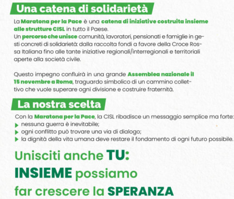 “Maratona per la Pace”, un grande percorso di mobilitazione civile