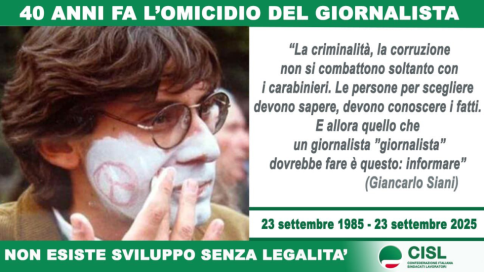 Siani. Fumarola: “Ricordare significa difendere libertà di stampa e diritto cittadini ad essere informati”