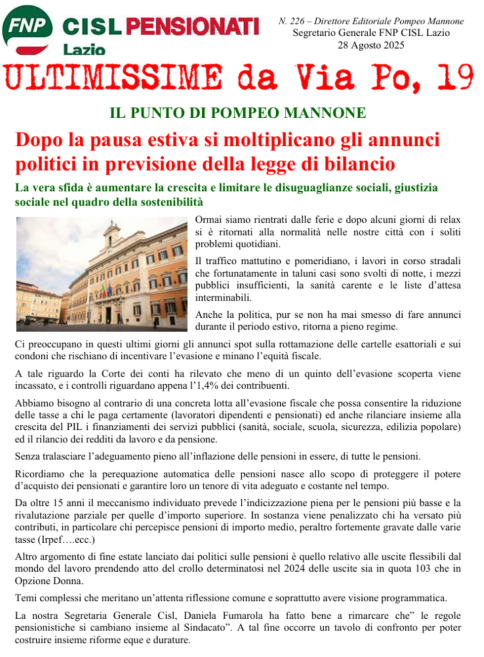 Dopo la pausa estiva si moltiplicano gli annunci politici in previsione della legge di bilancio 
