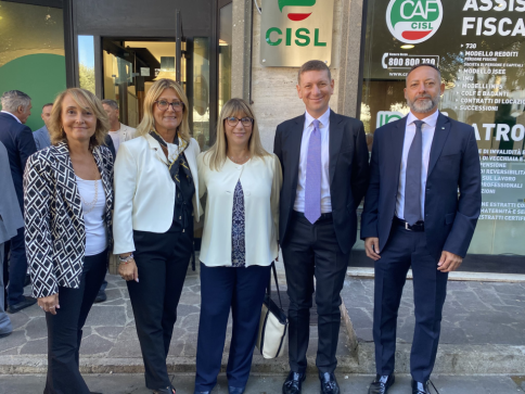Daniela Fumarola all’inaugurazione della sede della Cisl a Rieti