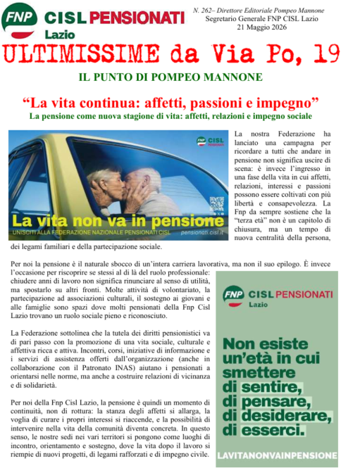 La vita continua: affetti, passioni e impegno