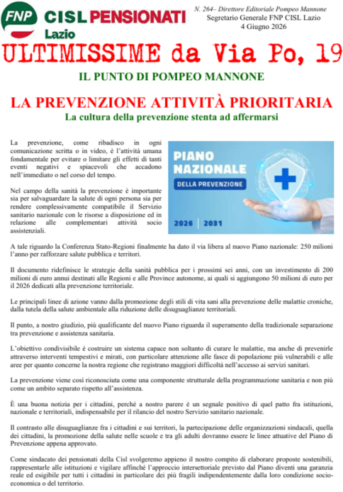 La prevenzione attività prioritaria