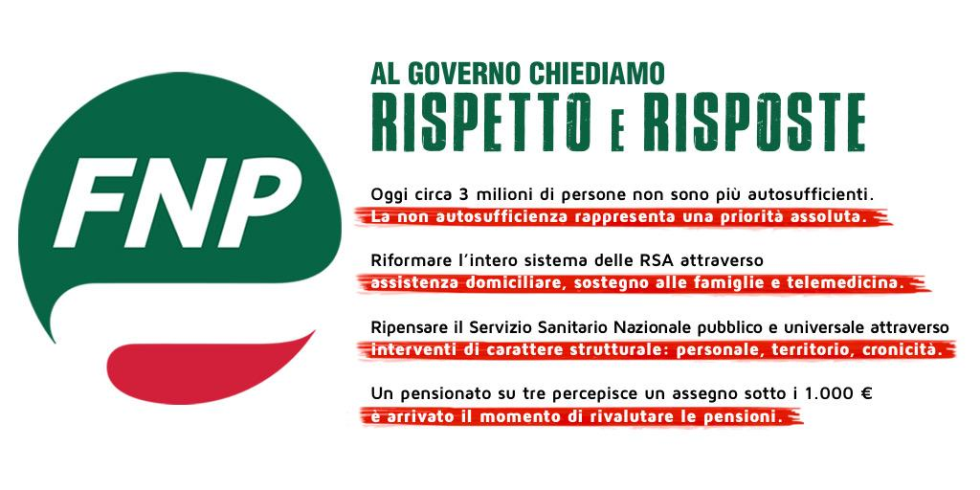 Fnp Lazio: Al Governo chiediamo rispetto e risposte